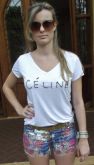 t shirt bordada Céline
