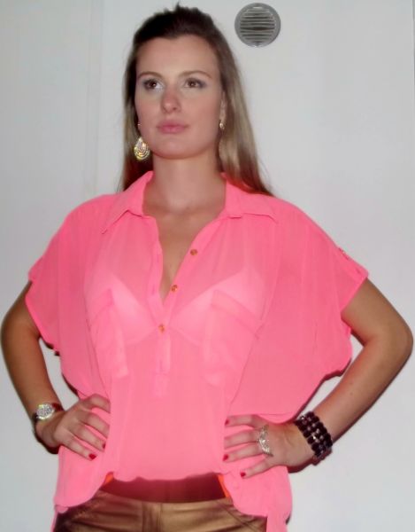 Camisa neon rosa